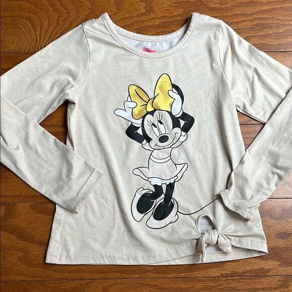 Disney Kids Cream Minnie Mouse Long Sleeve Top - Picture 1 of 1